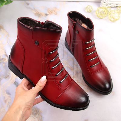 11. Jezzi W JEZ52G insulated ankle boots with decorations, red
