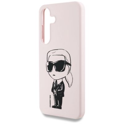 6. Case Karl Lagerfeld Silicone Graffiti Ikonik Printed Logo MagSafe Samsung Galaxy S25 pink