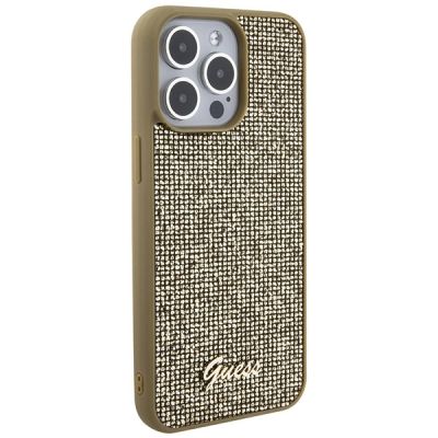 4. Guess Disco Metal Script case for iPhone 15 Pro Max - gold