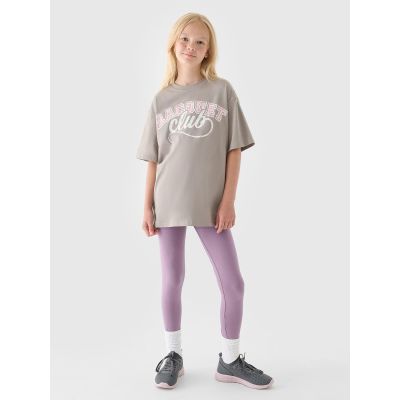Girls' knitted leggings 4F Junior 4FJRAW24TTIGF239-51S