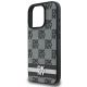 6. DKNY Checkered Pattern & Printed Stripes Case for iPhone 16 Pro - Black