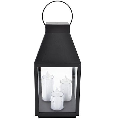 2. LED LANTERN 35CM 3 CANDLES SASKA GIFT & DECOR