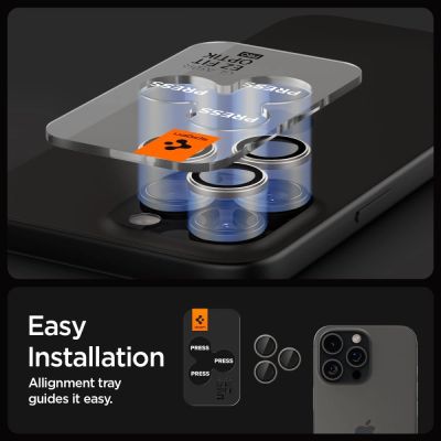 8. Spigen Optik.tR EZ Fit Camera Protector for iPhone 14 Pro / Pro Max / 15 Pro / Pro Max - Natural Titanium 2 pcs.