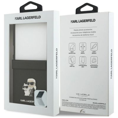 8. Karl Lagerfeld Karl&Choupette Saffiano Pins Case for Samsung Galaxy Z Flip 8 - Black