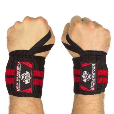 2. Elastic Wrist Supports/Grips | Black/Red