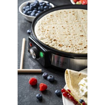 7. Adler AD 3058 Pancake Maker 1 Pan 1600 W Black, Stainless Steel