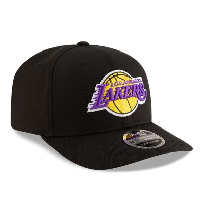 3. New Era 9SEVENTY Los Angeles Lakers NBA Team Black Stretch Snapback Cap - 60755450