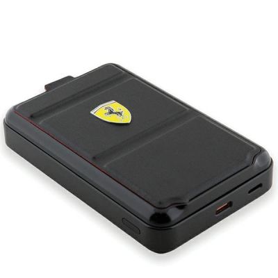 5. Powerbank Ferrari Metal Logo MagSafe induction 15W 10000 mAh with stand function - black