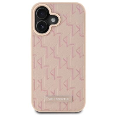 3. Karl Lagerfeld Hot Stamp Magsafe iPhone 16 Case - Pink