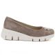 2. Women's beige leather wedge shoes Vinceza 95412