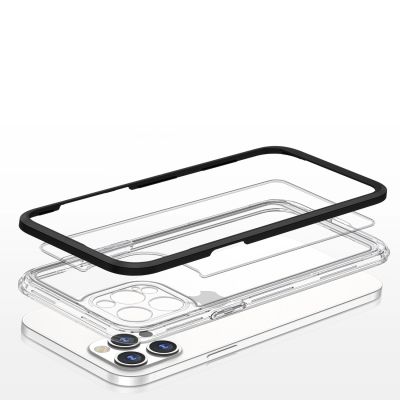 5. Clear 3in1 case for iPhone 12 Pro Max case gel cover with frame black