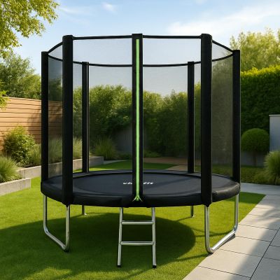 8. VIRTUFIT TRAMPOLINE WITH SAFETY NET – BLACK – 251 CM