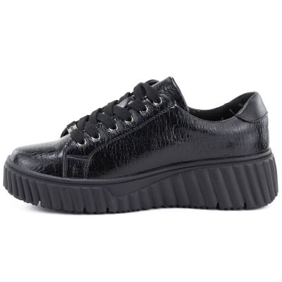 3. Women's patent leather platform shoes, black, Vinceza 133134