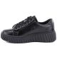 3. Women's patent leather platform shoes, black, Vinceza 133134