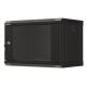 13. Wall-mounted installation rack cabinet 19" 6U 540x350 black glass door LANBERG (Flat Pack)