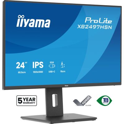 19. iiyama ProLite XB2497HSN-B1 computer monitor 60.5 cm (23.8") 1920 x 1080 px Full HD LED Black