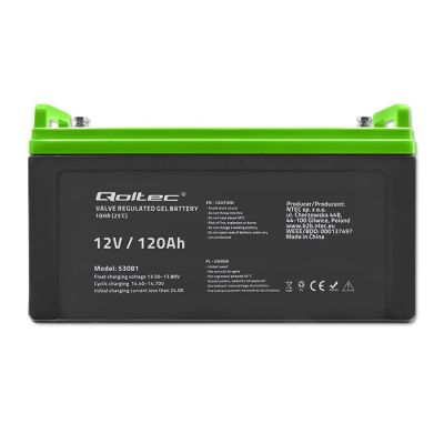 9. QOLTEC GEL BATTERY 12V | 120AH | GEL