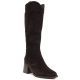 10. Women's leather cowboy boots with heels, suede, brown, Vinceza 133103