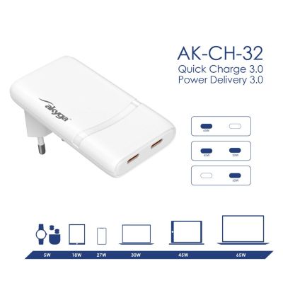 9. AKYGA CHARGER 2X USB-C AK-CH-32
