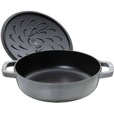 5. STAUB 40511-470-0 Deep Frying Pan with Lid - Graphite 28 cm