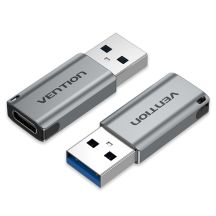 USB 3.0 Vention USB-A to USB-C Adapter Gray Aluminum Alloy