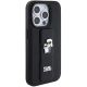 5. Karl Lagerfeld Gripstand Saffiano Karl&Choupette Pins case for iPhone 15 Pro Max - black