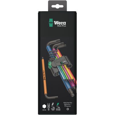 2. Wera 950 Spkl9 Hex-plus L-shaped Allen Key Set Metric/Imperial 9 pcs.