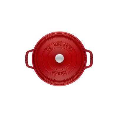 6. Staub Round Cast Iron Cocotte – Cherry, 2.2 l