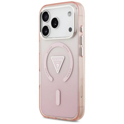 2. Guess IML Gradient Triangle Logo MagSafe Case for iPhone 17 Pro - Pink