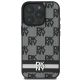 3. DKNY Checkered Pattern & Printed Stripes Case for iPhone 16 Pro - Black