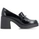 2. Women's patent leather high-heeled loafers, black, Rieker 58051-00