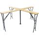 4. WOODEN CROSS-BANDED FOLDABLE PICNIC BAR TABLE