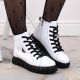 3. Filippo W PAW382B white leather platform ankle boots