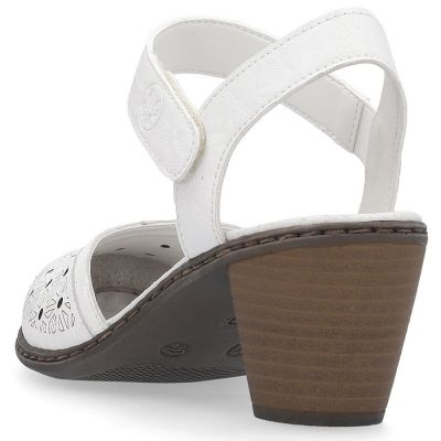 11. Rieker W RKR650 comfortable leather sandals white
