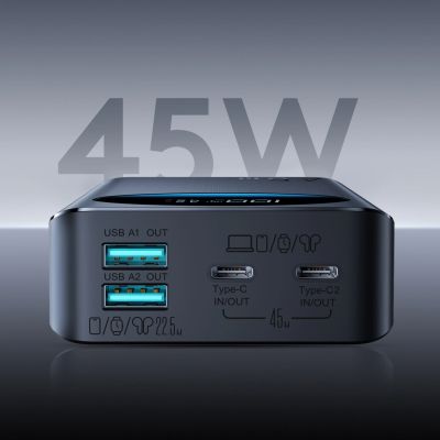 11. Joyroom JR-PBF02 Pro 20000 mAh 45W Powerbank with Digital Display 2x USB-A 2x USB-C - Black