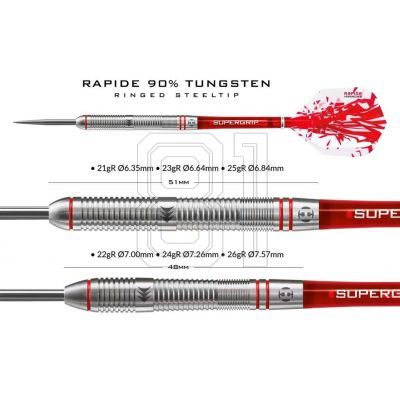 12. Harrows Rapide Darts 90% Steeltip HS-TNK-000013301
