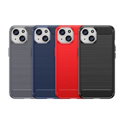 8. Flexible Carbon Case with a carbon pattern for iPhone 15 - blue