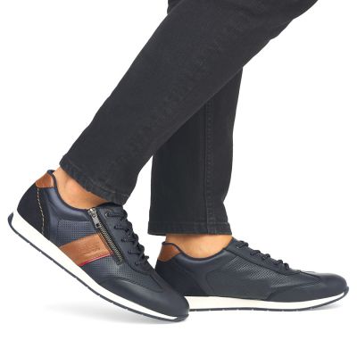 6. Comfortable men's leather shoes, navy blue, Rieker 11927-14