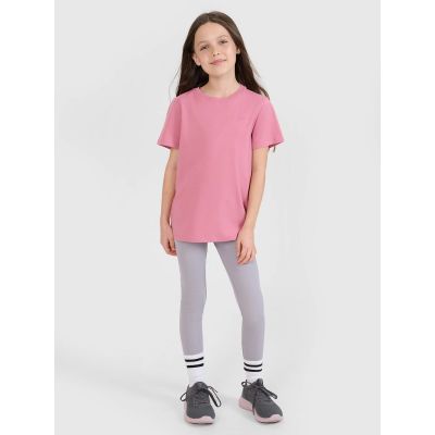 3. Regular plain girls' T-shirt 4F 4FJWSS25TTSHF2177-56S