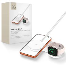 Tech-Protect A55 2in1 MagSafe 25W QI2.2 Wireless Charger + USB-C / USB-C Cable 100cm - White