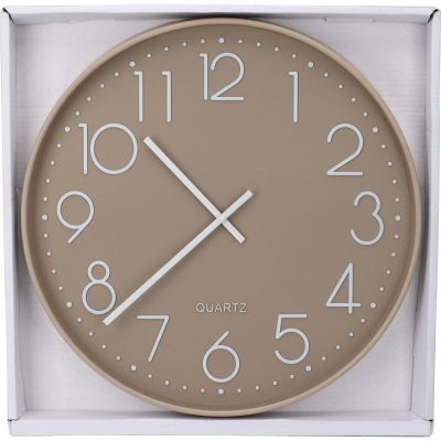 GLASS WALL CLOCK 50CM SAND