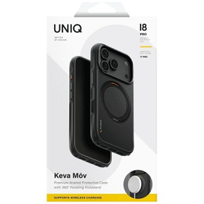 15. Uniq Keva Mov Magclick Charging Case for iPhone 18 Pro / 17 Pro - Black