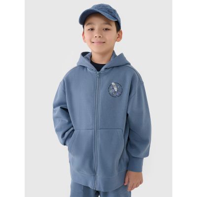 2. Boy's zip-up sweatshirt with hood 4F 4FJRSS25TSWSM2042-32S