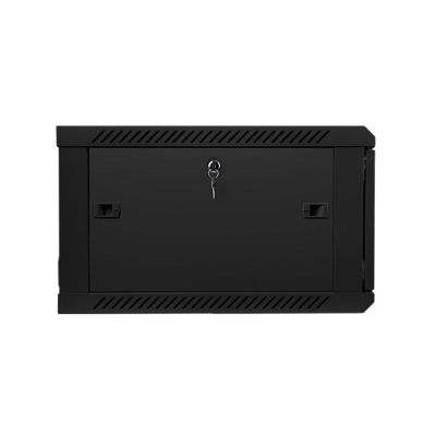 8. Lanberg WF01-6606-10B single-section cabinet (6U; 368mm / 600mm / 600 mm; wall-mounted; Glass; 19''; black)