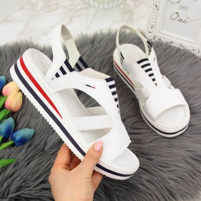 Rieker W V02Y5 wedge sandals white 