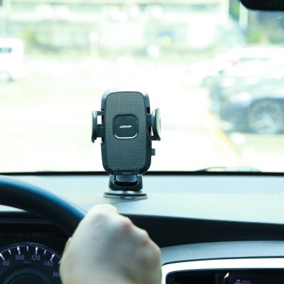 12. Joyroom car phone holder with telescopic extendable arm for dashboard and windshield black (JR-ZS259)