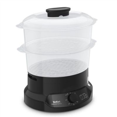 6. Tefal Minicompact VC139810 2-Basket Steamer, Freestanding, 800W, Black