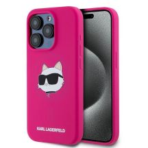 Karl Lagerfeld Silicone Choupette Head MagSafe case for iPhone 15 Pro Max - pink