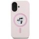 3. Karl Lagerfeld Silicone Karl&Choupette Heads Ring MagSafe iPhone 16 Case - Pink