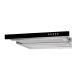 Telescopic under-cabinet cooker hood AKPO WK-7 LIGHT GLASS 50 INOX BLACK (500 mm; inox colour, black glass front)